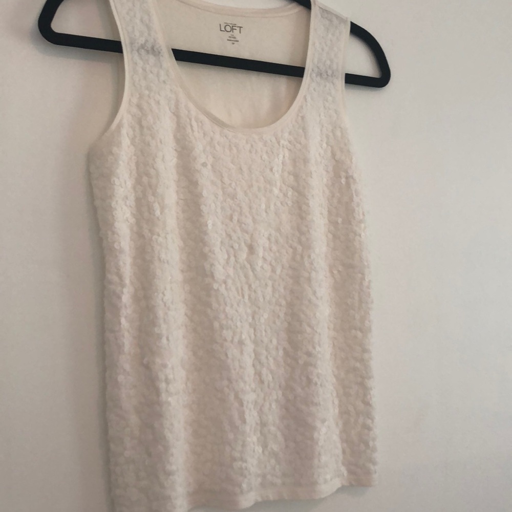 Loft Creme Sequin Tank